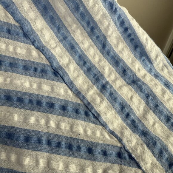 Free People Bop Around Stripe Romper XS Blue White Cotton V-Neck Boho Playsuit - Picture 6 of 11